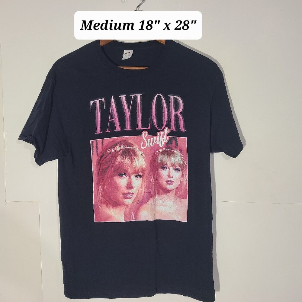 Taylor Swift Black Graphic Women's Medium T-Shirt Pop/Country